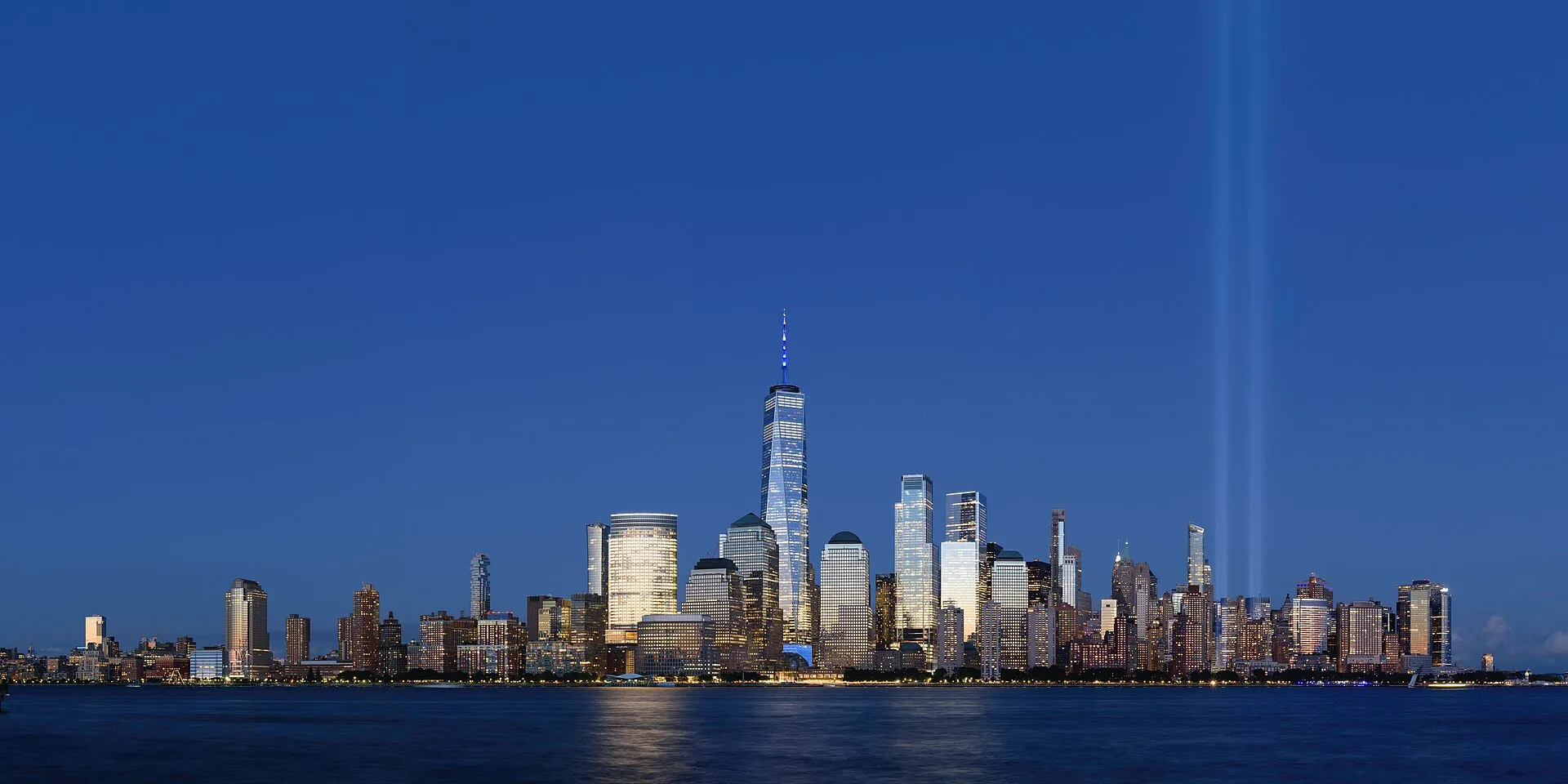 Manhattan skyline at dusk